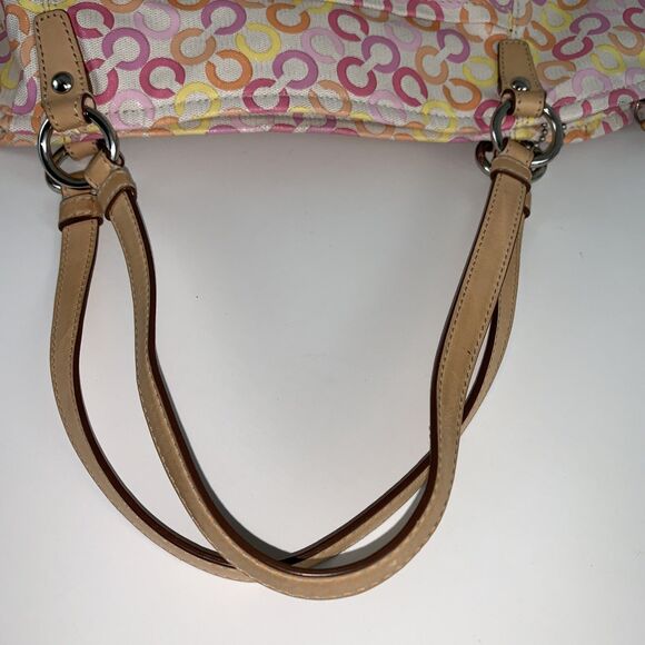 COACH Leah Signature Op Art Muti-color CC Shopper Tote Bag 13142 READ - Picture 10 of 16